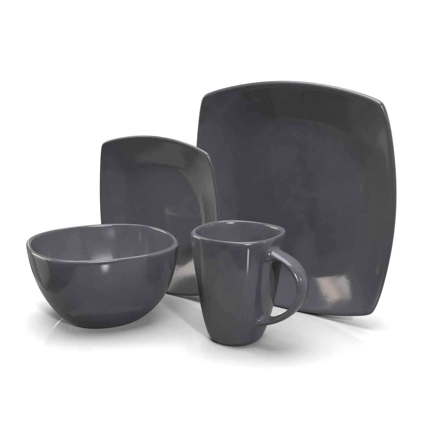 Gibson Soho Lounge Square Reactive Glaze Dinnerware Set PBR 3D Model_03